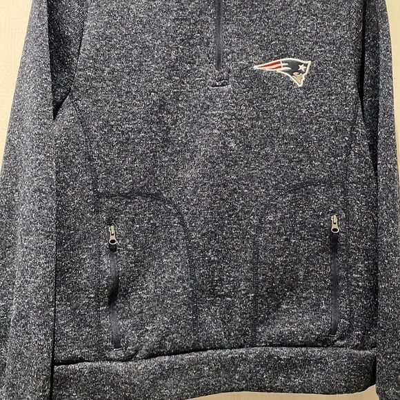 NFL New England Patriots 1/4 zip pullover with pockets SZ large - Picture 2 of 5